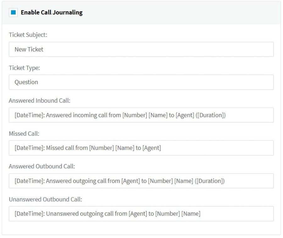 Call journaling interface where agents log calls and chats to Freshdesk.