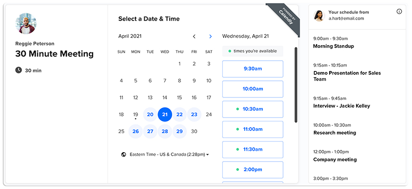 Calendly appointment scheduling tool
