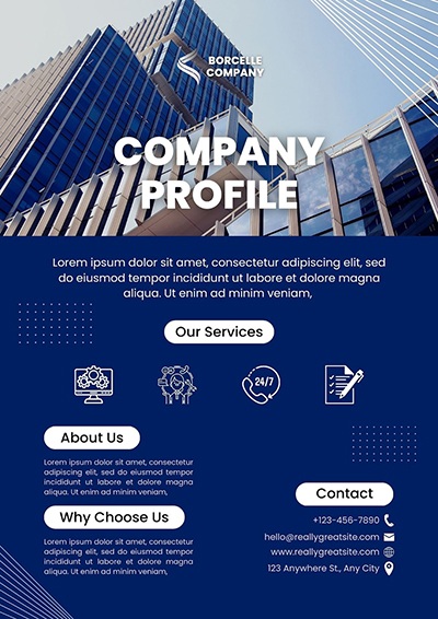 Free template for a company profile or media kit