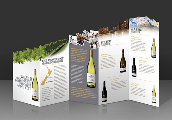 An example of a custom die-cut brochure for a winery