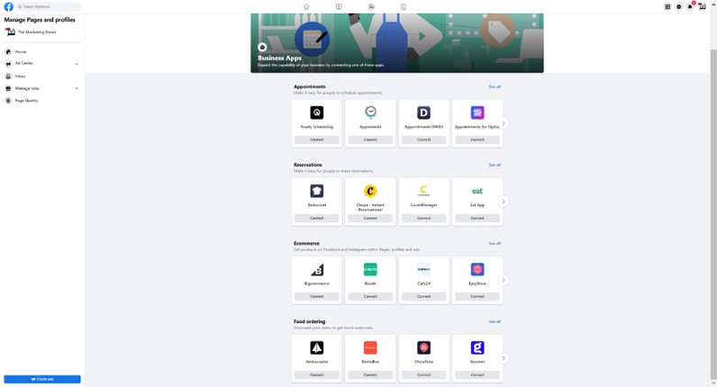 Business apps you can integrate with your Facebook business account.