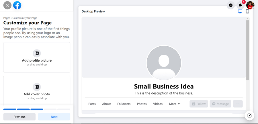 Facebook Business Page Profile and Cover Photo