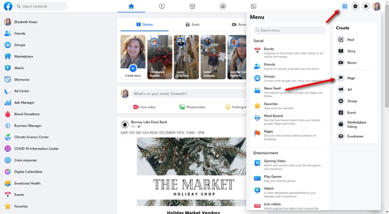 Screenshot Facebook Interface 