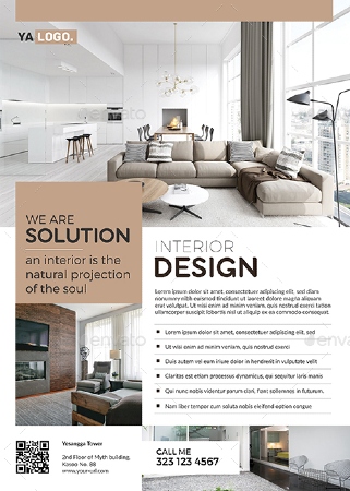 Template for marketing postcards for interior design companies