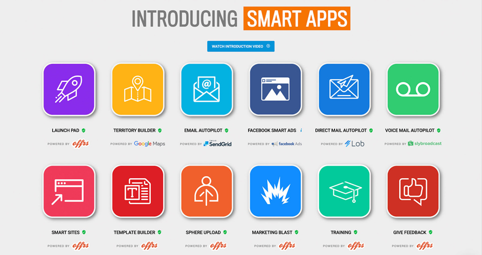 Logos of the different Offrs Smart Apps.