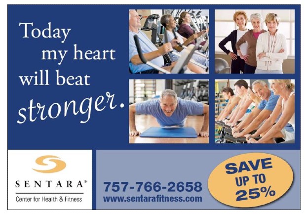 Sample design for a senior fitness center postcard