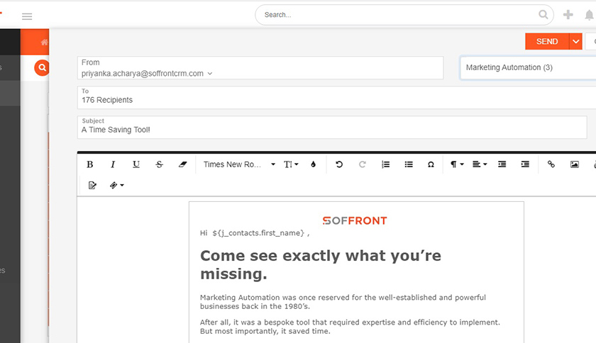 Creating an automated email campaign in Suffront