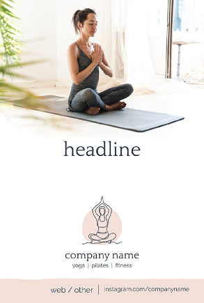 Template for a Yoga Studio marketing postcard