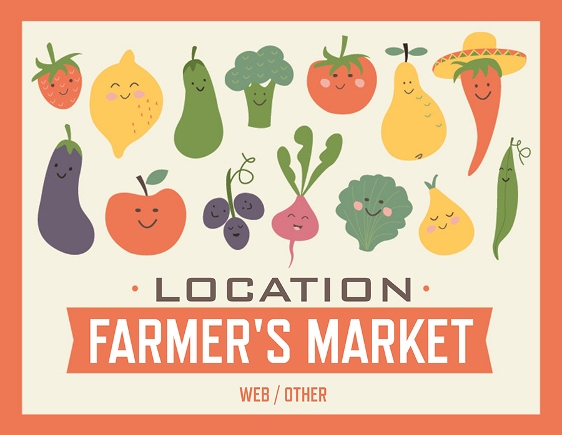 Template for a postcard to promote a local farmers market