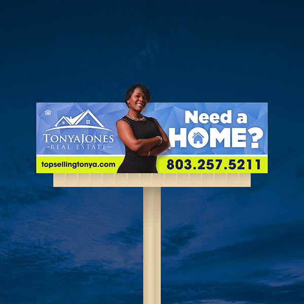 A real estate agent billboard.