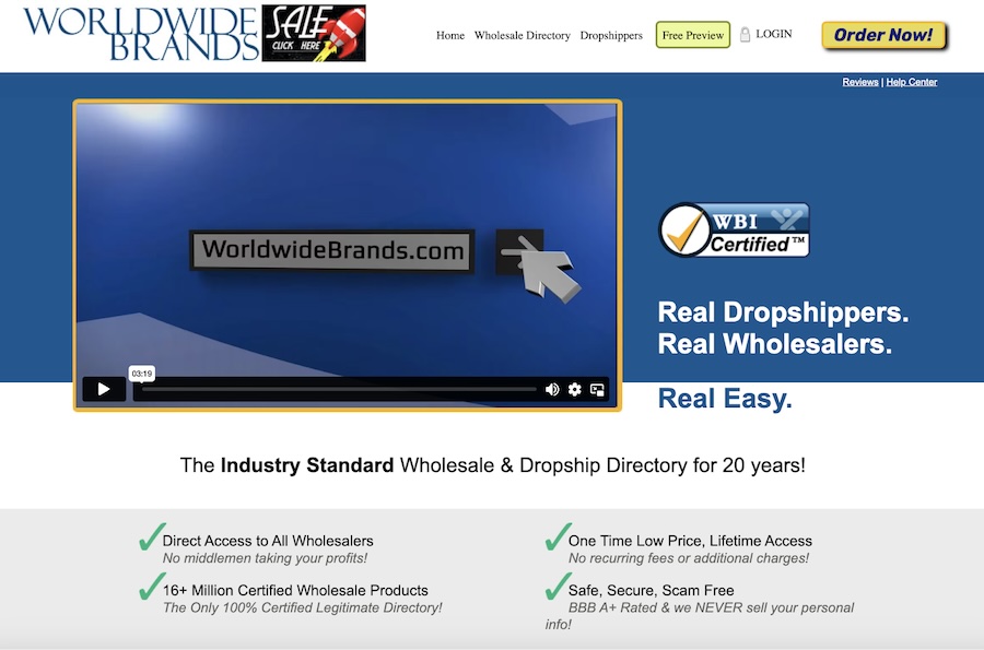 Worldwide Brands Homepage website.