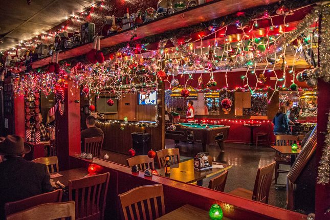 Photo of a Christmas concept bar, Lala's Little Nugget in Austin Tx.