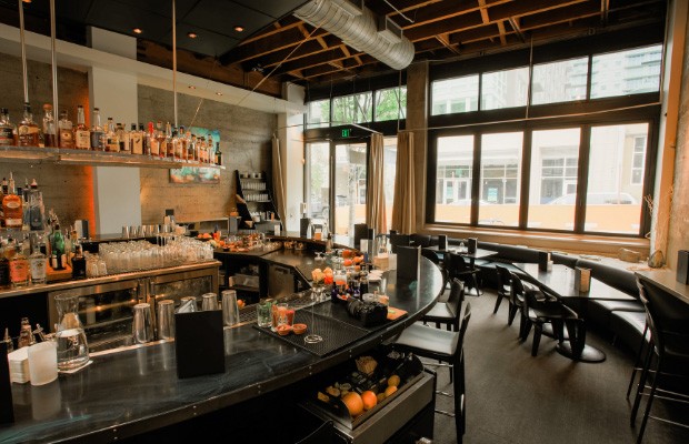 Photo of the interior of Teardrop Cocktail Lounge in Portland, OR.