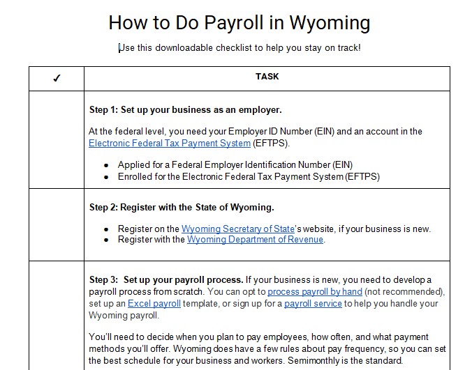 How to Do Payroll in Wyoming.
