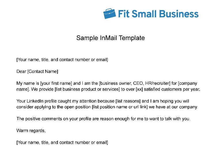 LinkedIn InMail template.
