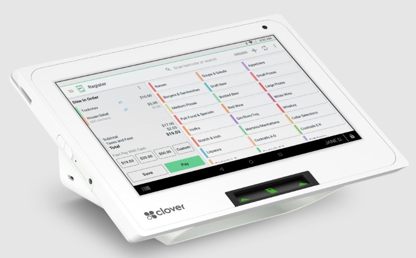 The Lightspeed Retail S-Series operates on Clover Mini terminals or iPads.