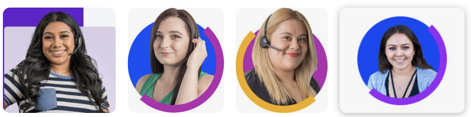 An image showing four live receptionists from Abby Connect.