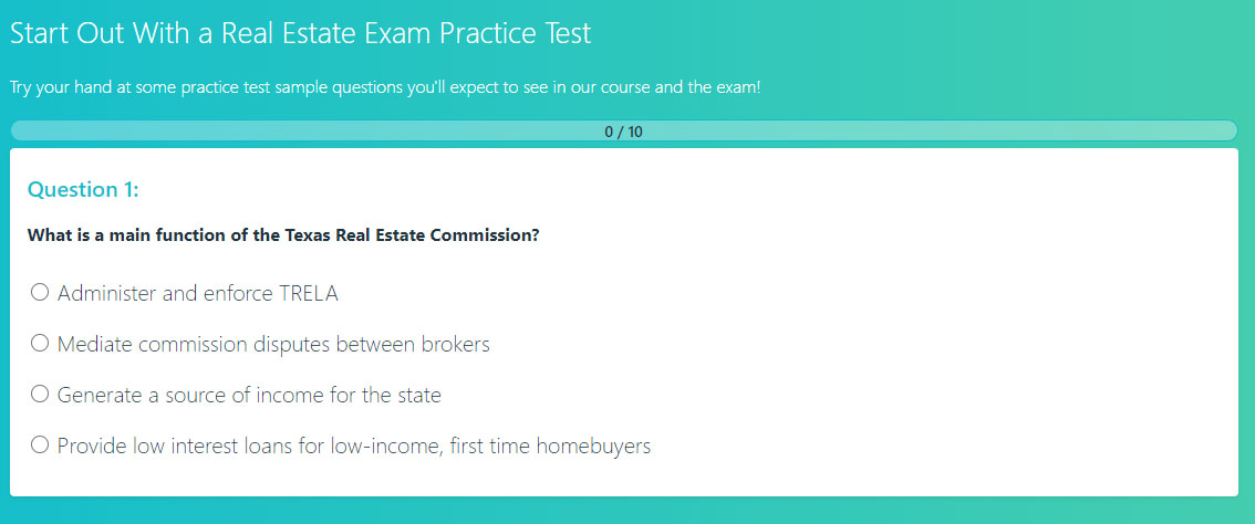 Aceable Agent real estate exam practice questions.