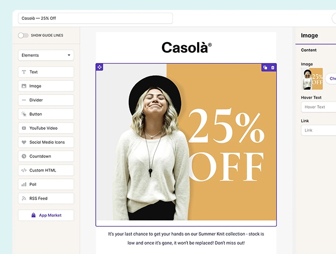 Creating a marketing email in Capsule