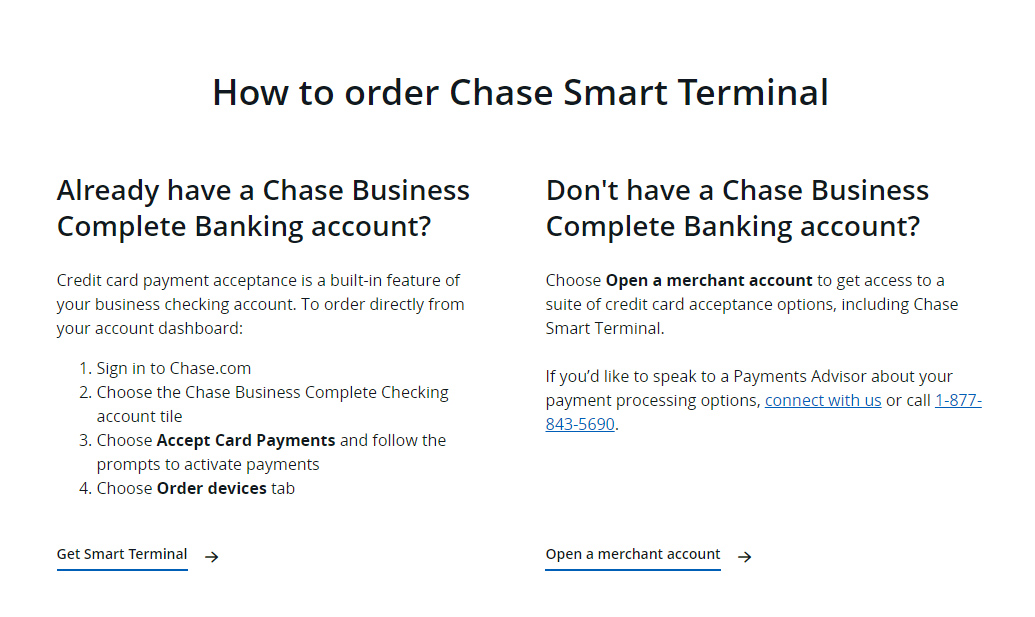 Chase Card Terminal, Chase for Business