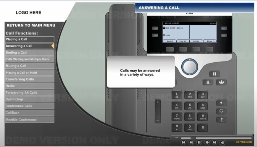 Image showing the various call functions of the Cisco 7841 phone.