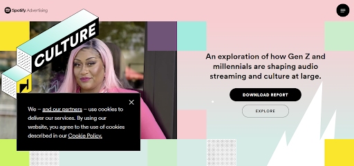 Culture Next Website with Multicolor Pastels Color Scheme