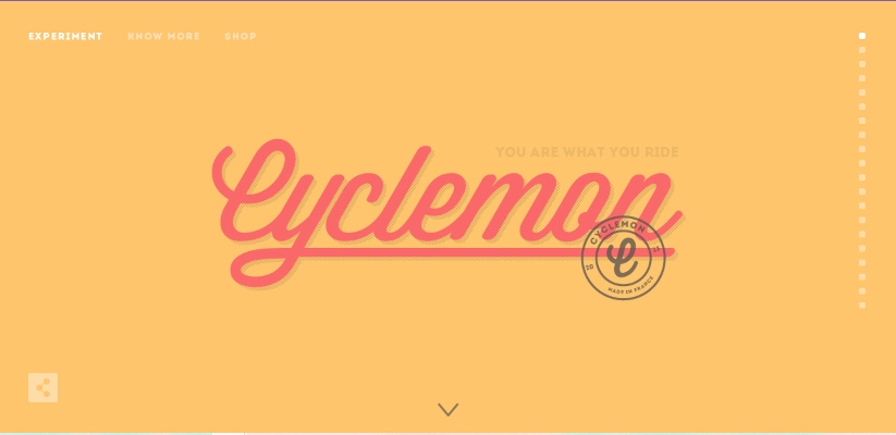 Cyclemon website with yellow color scheme