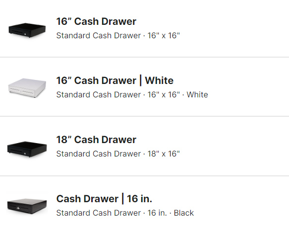 IT retail list of countertop POS cash drawers.