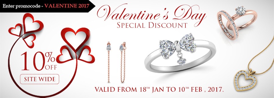 A Valentine's Day 10% off limited-time offer from a jewelry store