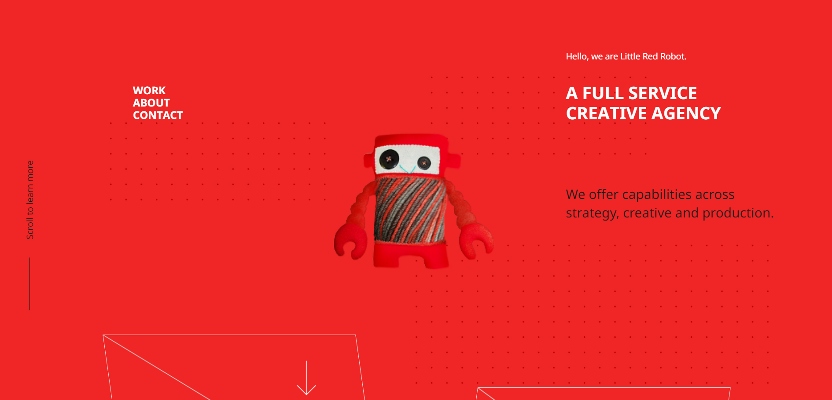 Little Red Robot website with red color scheme