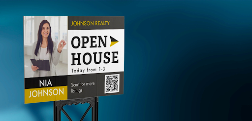A sample open house signage