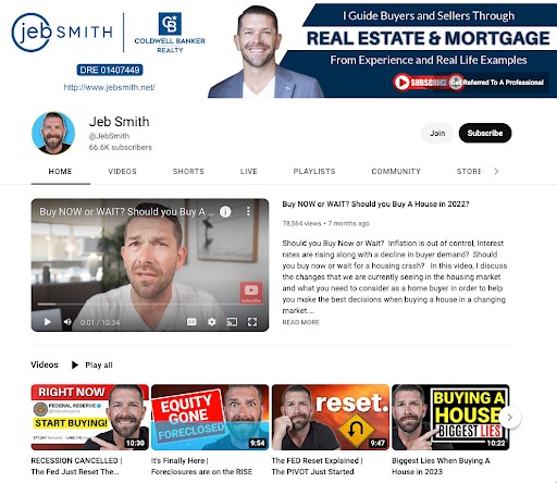 Optimized real estate YouTube channel with videos, trailer, and banner