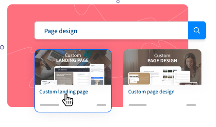 Screenshot of custom landing page and custom page design services on Placester website