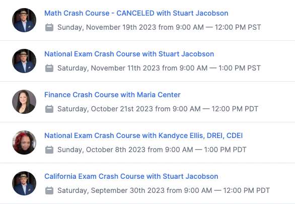 PrepAgent crash course schedules.