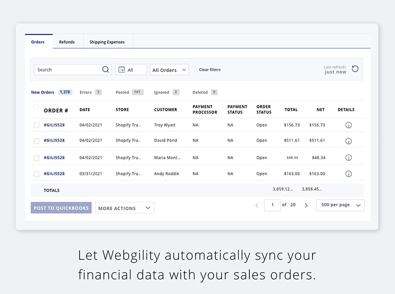 Syncing Shopify transaction data into QuickBooks