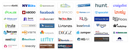 Screenshot of listing syndication partners on RealtyMX website