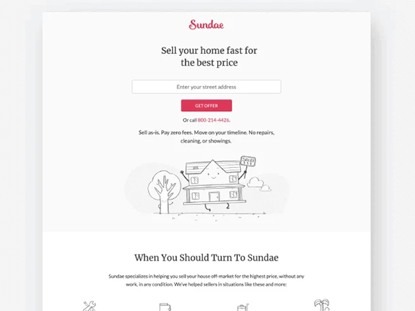 Sundae landing page