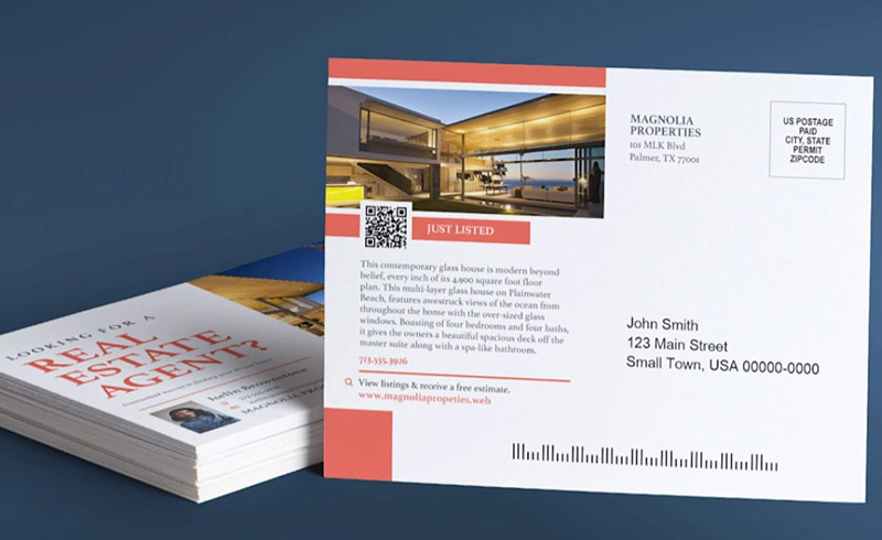 Example of a Vistaprint postcard for real estate agents.
