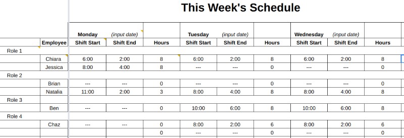weekly schedule template in excel.