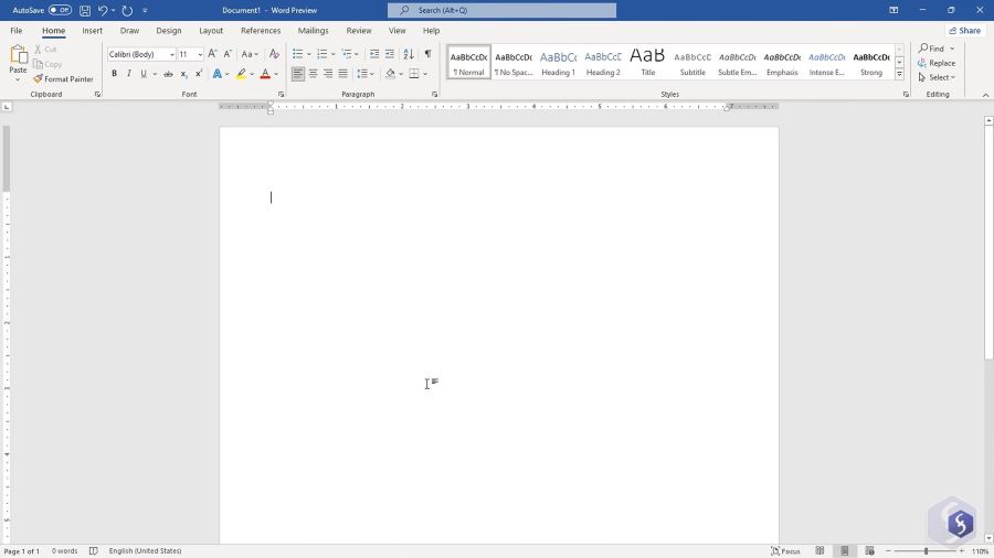 Microsoft 365 Word new document