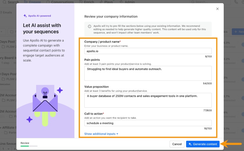 Apollo.io automating outreach with AI-assisted sequences.