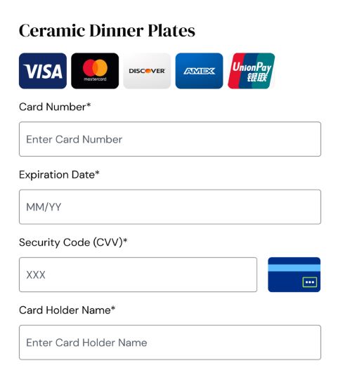 PayPal checkout image showing international credit cards.