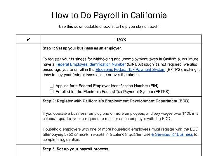How to do payroll in California.