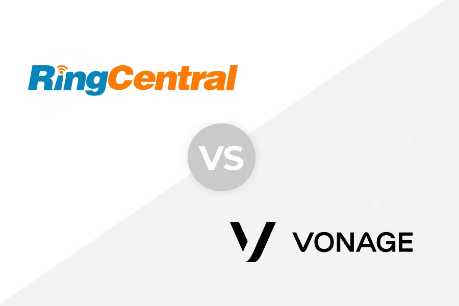 RingCentral vs Vonage logo.