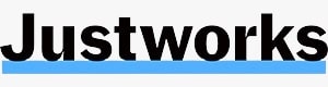 Justworks logo that links to the Justworks homepage in a new tab.