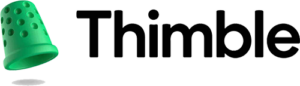 Thimble logo that links to the Thimble homepage in a new tab.