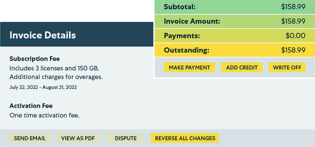 Stax bill sample recurring billing automation.