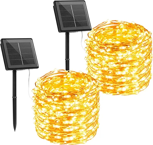 Pair of solar powered string lights.