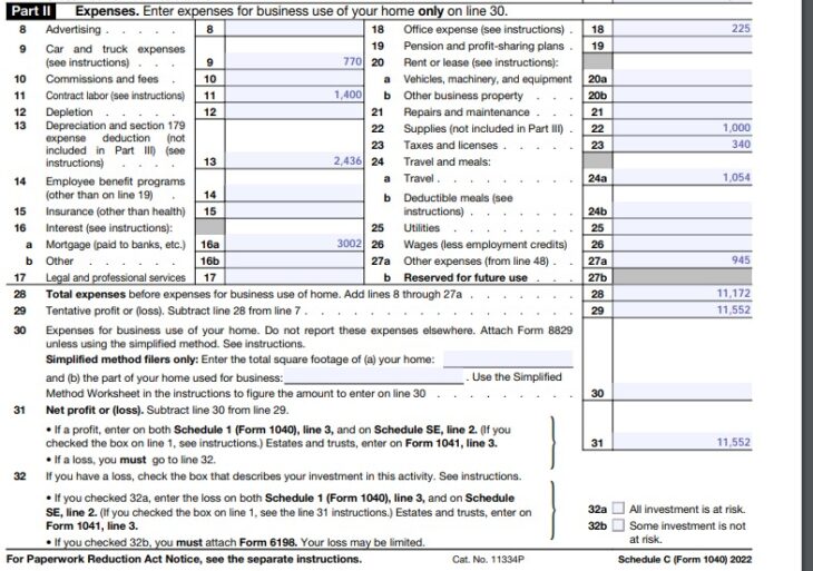 How To Fill Out Your 2022 Schedule C (With Example)