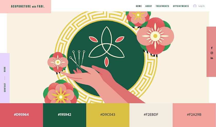 Acupuncture With Fabi Website With Lively and Soothing Website Color Palette Examples